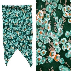 Vintage Green Orange Floral Scarf